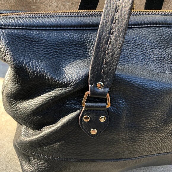 ISAAC MIZRAHI LIVE! Genuine Leather Purse Shoulder Handbag Satchel Black Women's - Picture 10 of 14